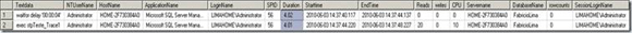 Descrição: Resultado Query Trace