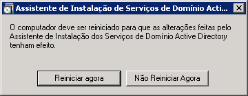 Alerta para reiniciar o Servidor