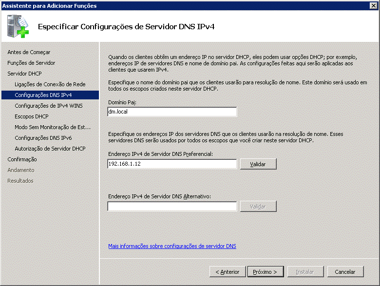 Especificar Configurações de Servidor DNS IPv4