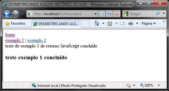 Página index.html ao clicar ou acessar diretamente a URL