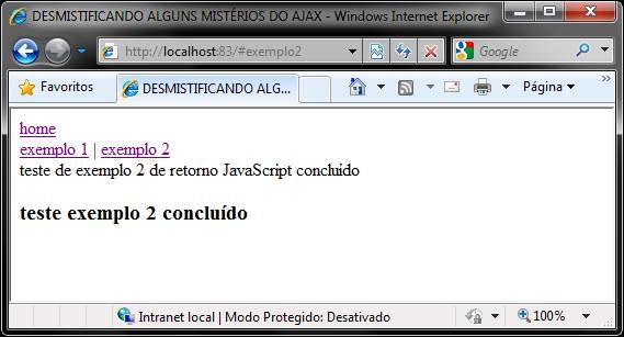 Página index.html ao clicar ou acessar diretamente a URL