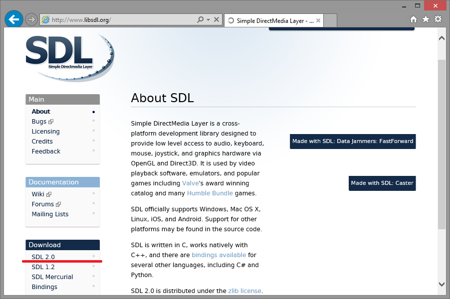Download da biblioteca SDL