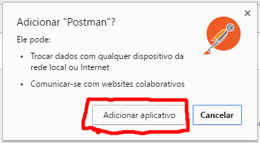 Confirmando instalação do Postman