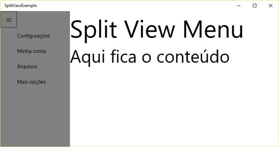 SplitView com DisplayMode CompactInline