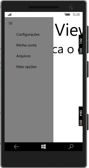 SplitView no Windows 10 Mobile