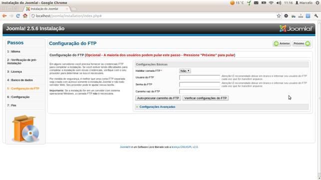 Pular configuração de ftp