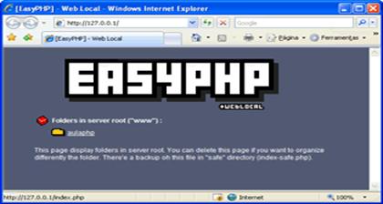 Janela do EasyPHP