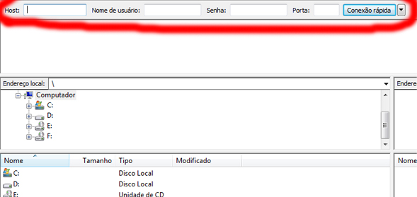 Logando no ftp
