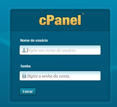 Tela de login do cPanel