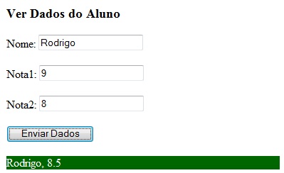 Tela de um exemplo do aluno aprovado