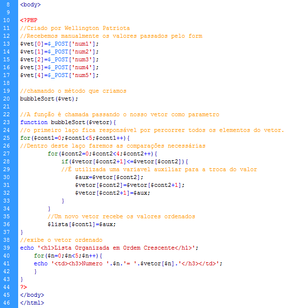 Algoritmos VISUALG - Ordenação Bolha - BubbleSort 