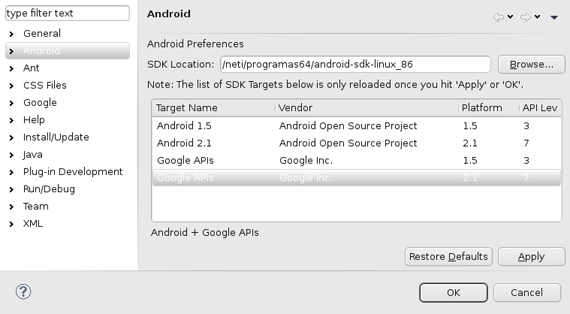 Linux: Instalando o Android SDK na plataforma Linux.