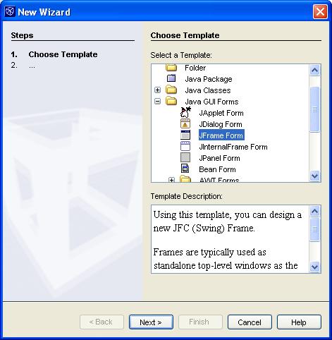 Escolhendo um template o NetBeans