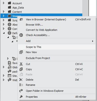 Como separar os ambientes em Solution Explorer