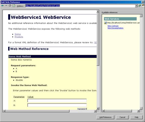 Adicionando uma Web Reference