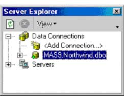 Server explorer com nova conexão