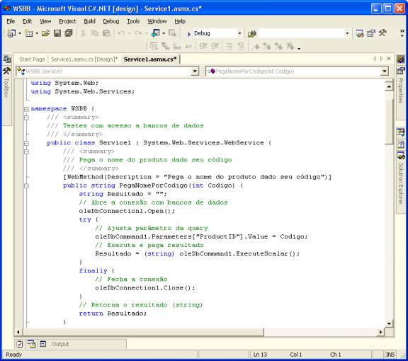 Código no Microsoft Visual C#