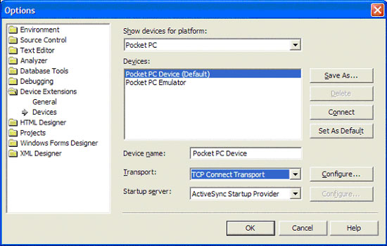 Configurando Transport para TCP Connect Transport