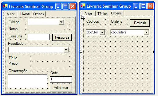 A tabpage Títulos e a tabpage Ordens