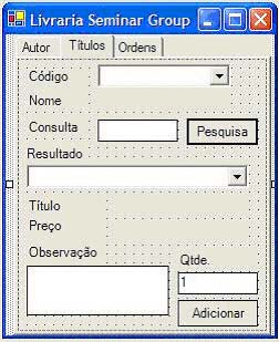 A tabpage Títulos e a tabpage Ordens