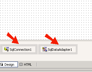 SqlConnection e SqlDataAdapter criados pelo IDE